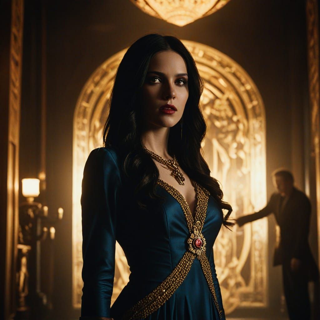 Ethereal Goddess in Golden Splendor