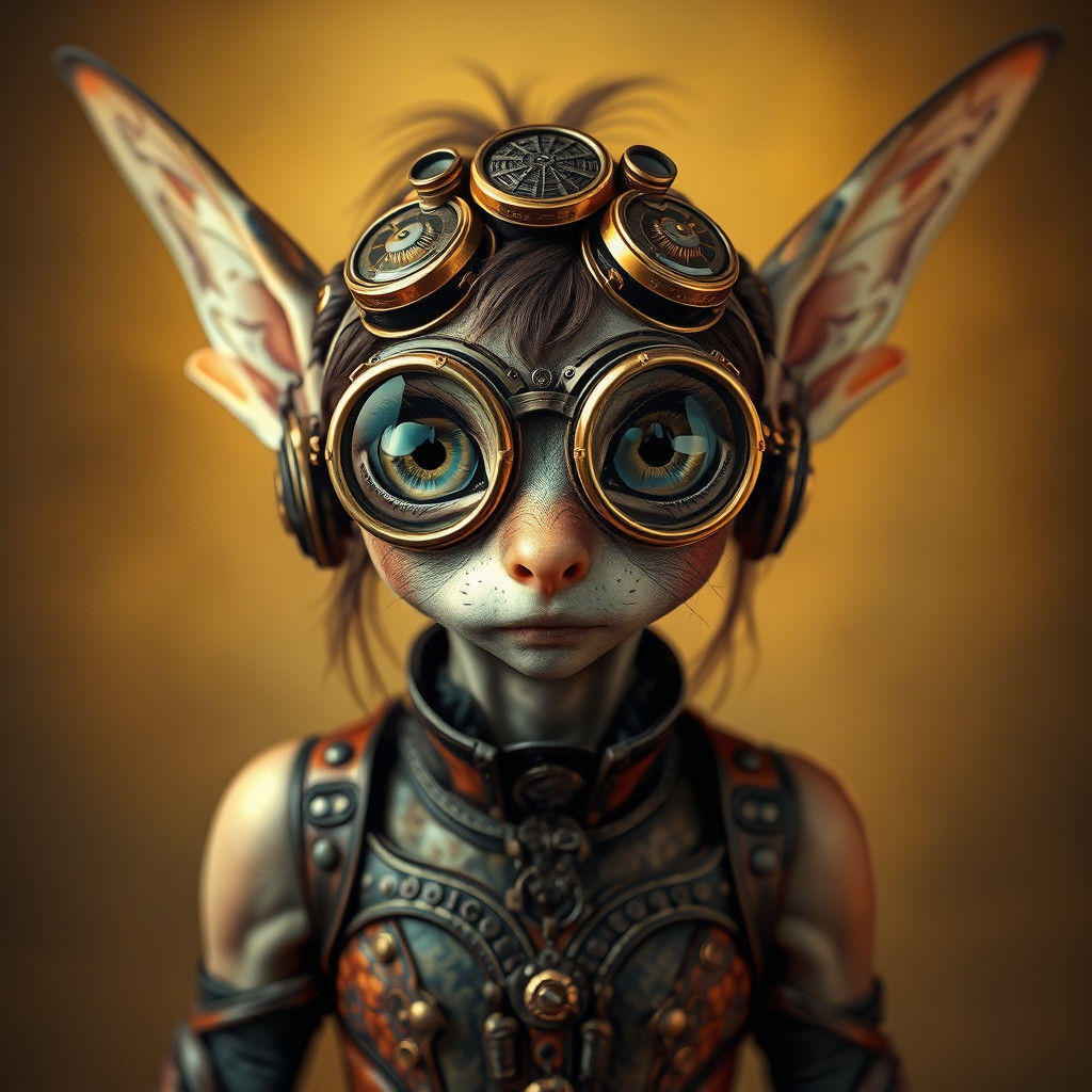 Steampunk Fairy Elf Portrait in Digital Art Style