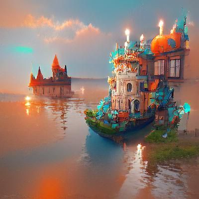 Floating Castle Concept Art in Unreal Engine 5