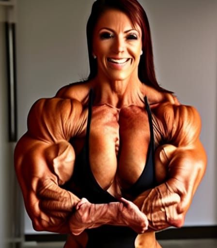 Muscular Bodybuilder Flexing Ripped Physique