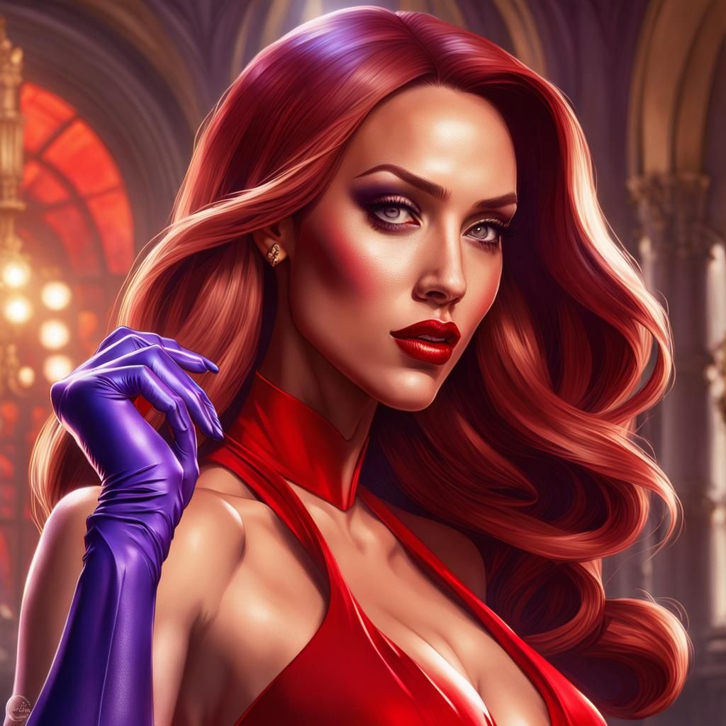 Jessica Rabbit Portrait in Art Nouveau Style