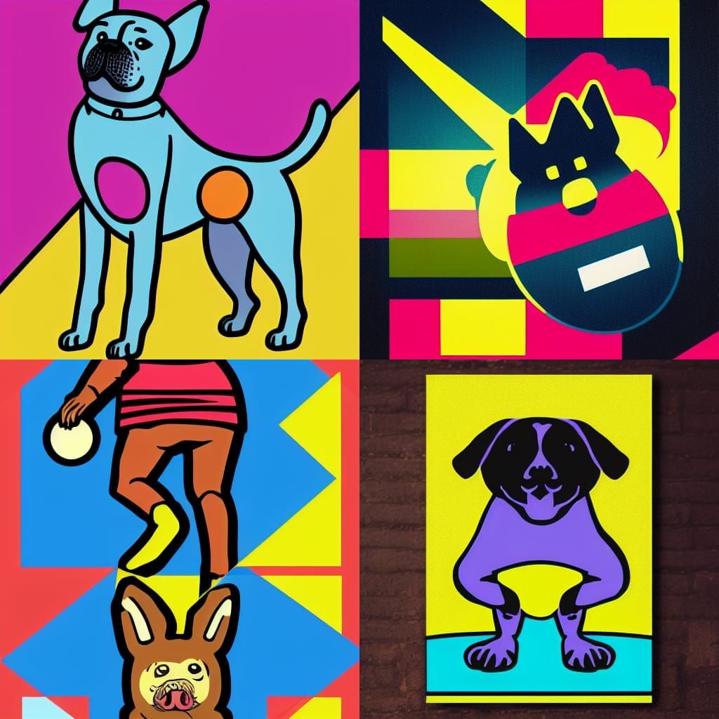 Booty Shaking Dog in Pop Art Style