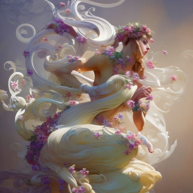 Enchanted Vines and Flowers in Hyperrealism