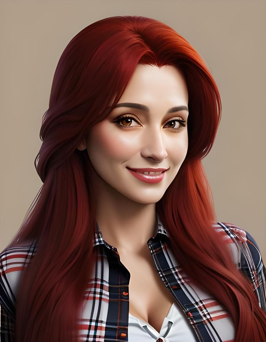 Photorealistic Portrait of a Smiling Middle Eastern Cowgirl