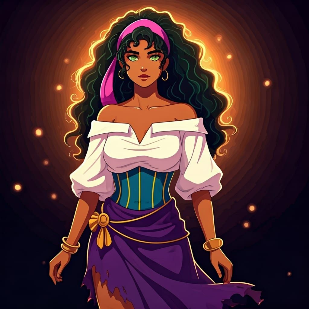 Anime Esmeralda in Glowing Makoto Shinkai Style