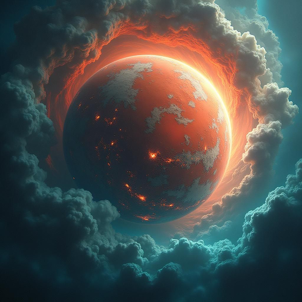 Planetary Fusion: Mars Embraces Earth in Retro-Futurism