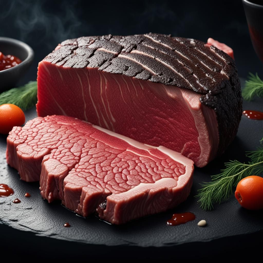 Hyperrealistic Rare Wagyu Beef: Cinematic Digital Art