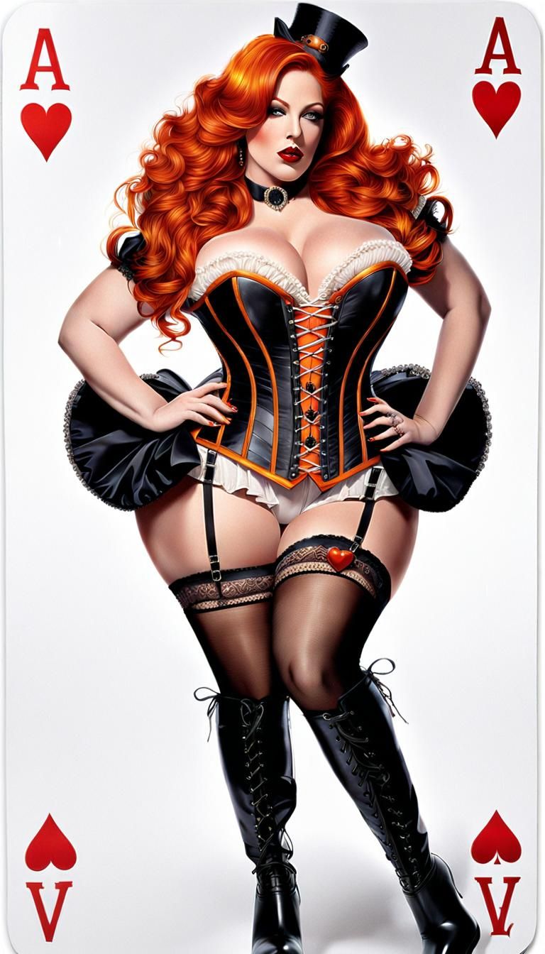 Ace of Hearts Pinup Centerfold in Hyperrealism
