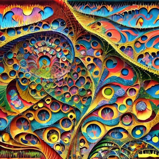 Vibrant Effulgent Colors in a Psychedelic 3D Fractal Style