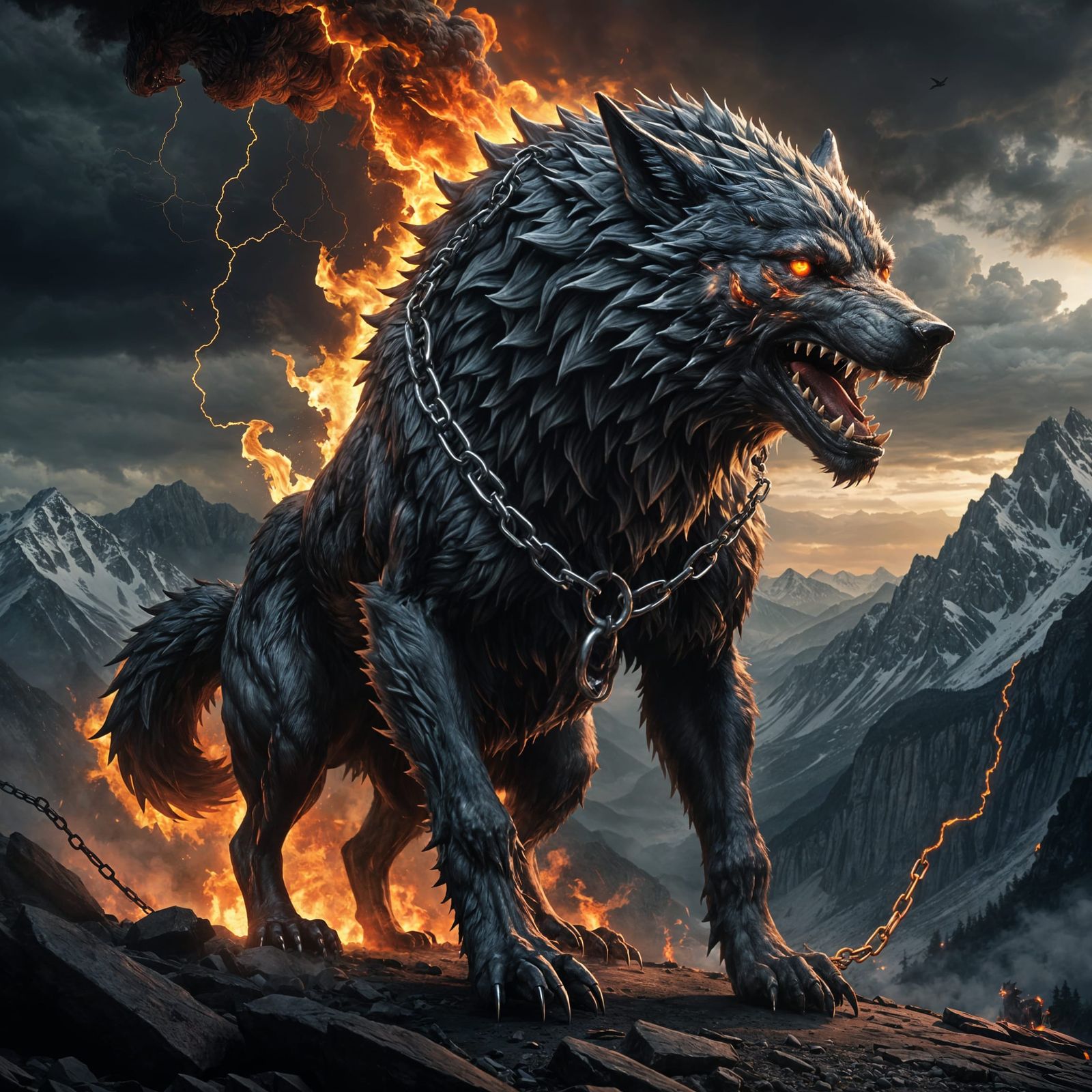 Fenrir Unleashed: Apocalyptic Wolf Emerges
