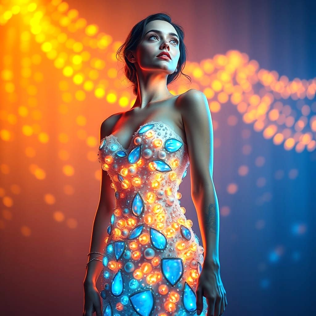 Stunning Fantasy Dress with Intricate Lighting Effects