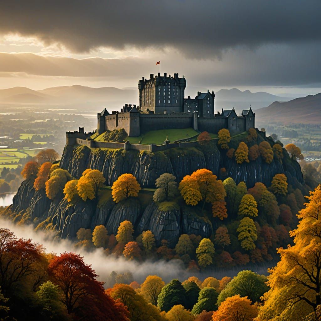Scotland's Enchanted Castle Amidst Autumn Splendor
