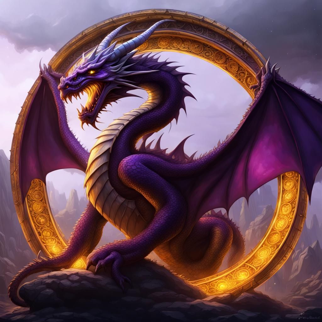 Dragon Ouroboros in Dark Fantasy Art Style