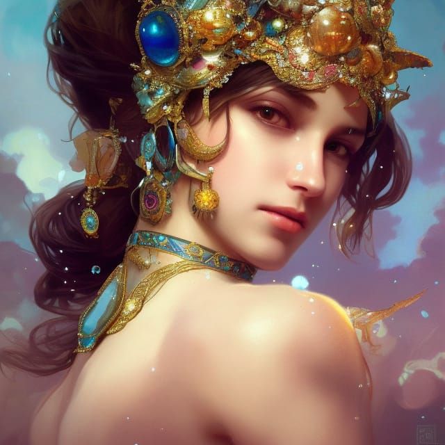 Ethereal Cloud Princess Portrait in Fantasy Style