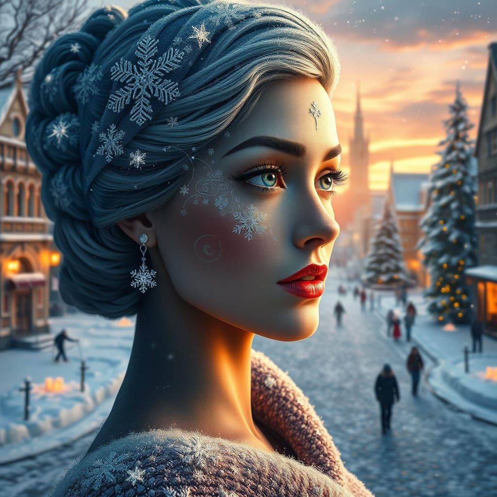 Winter Wonderland Portrait in Frosty Elegance