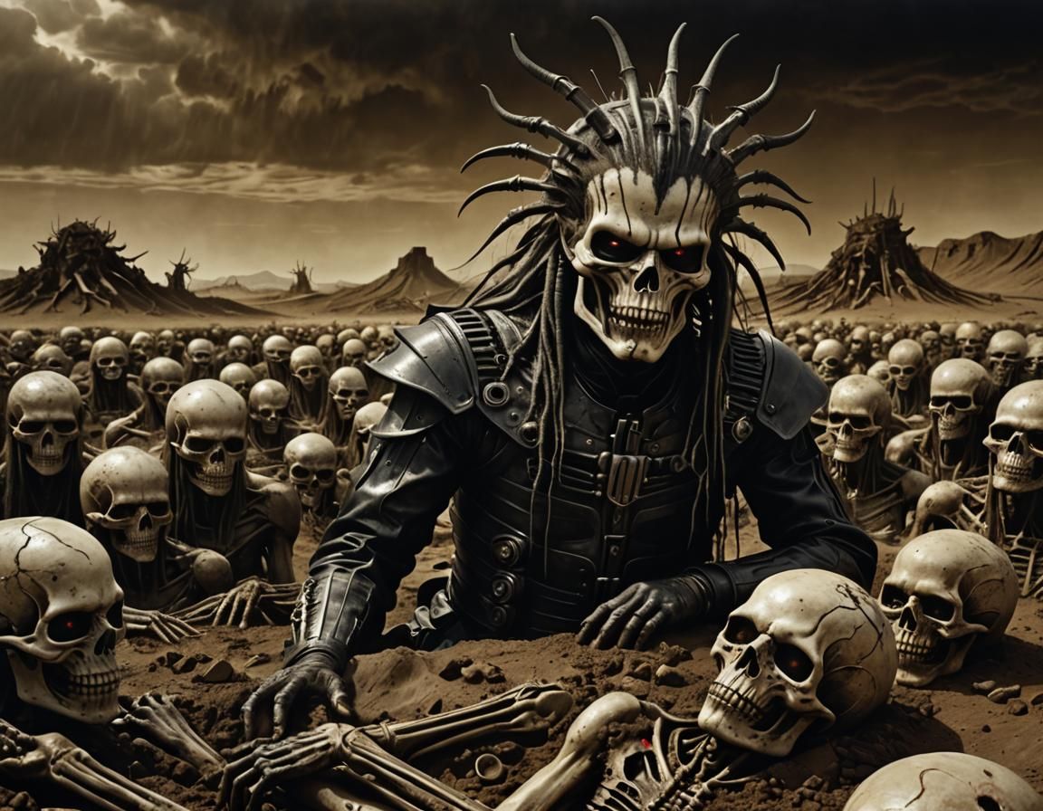 Surrealist Nightmare: Apache Scalper in Barren Wasteland