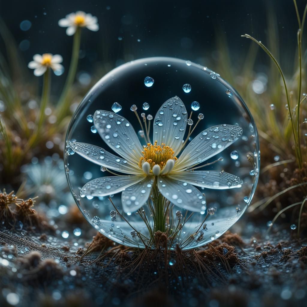 Bioluminescent Water Token with Diamond Water Droplets