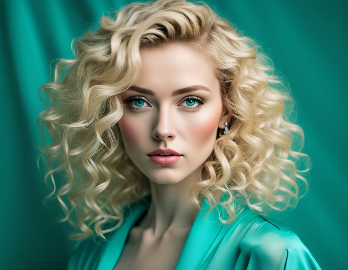 Studio Ghibli Style Model in Turquoise Setting