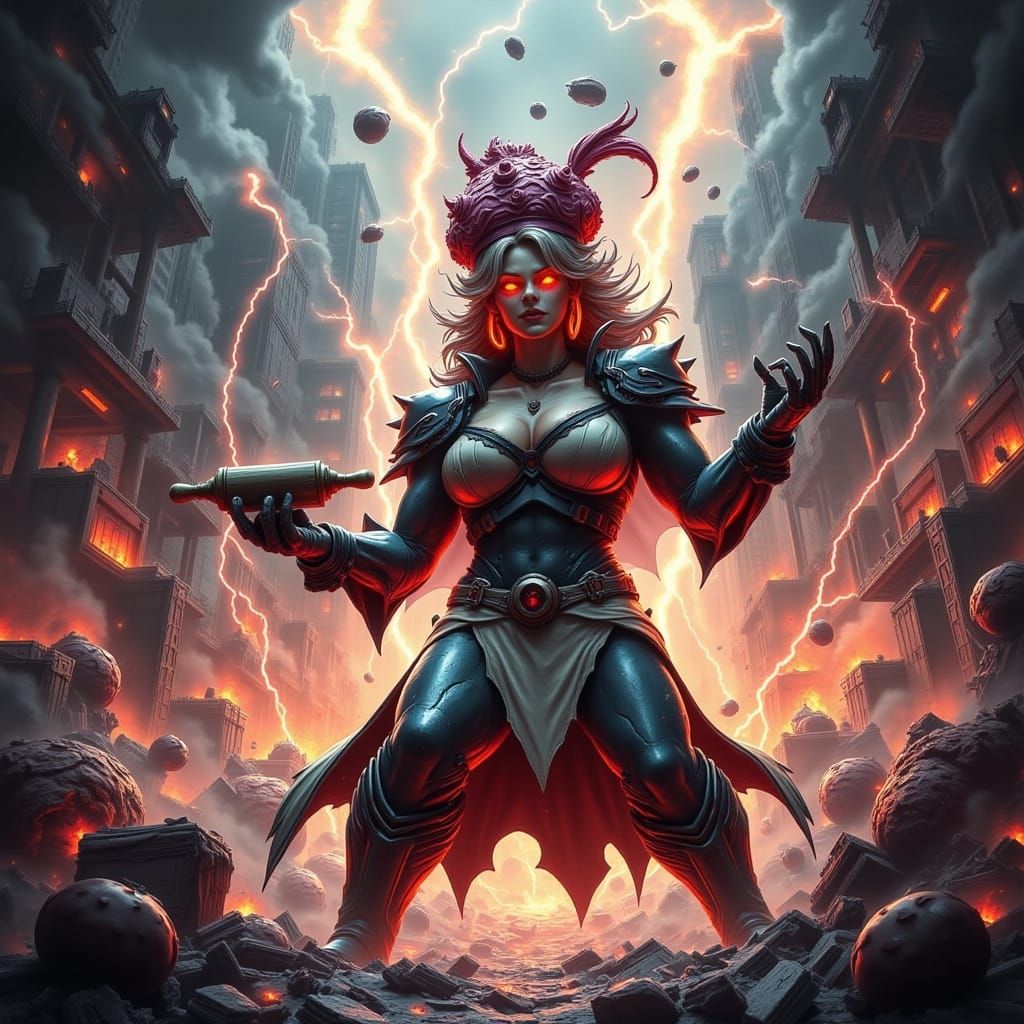 Madame Crumble, Supervillain Baker in Whimsical Lair