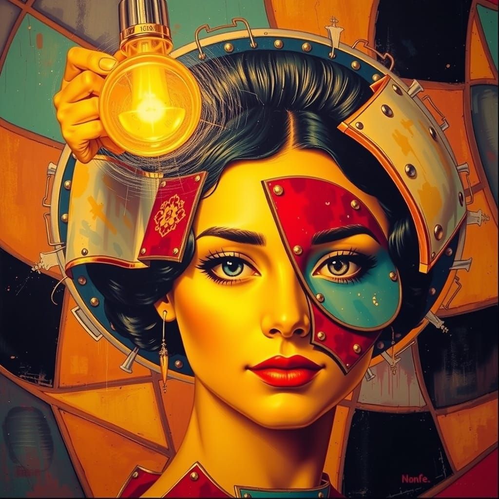 Bright Green Light Illuminates Night Scene