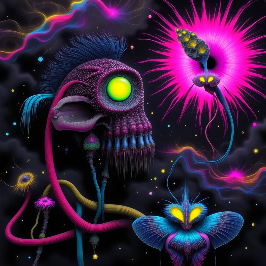 Spectral Orchid in Neon Fantasy Ambiance