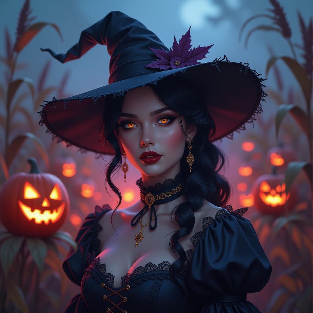 Nightmare Harvest Festival Portrait in Dramatic Style