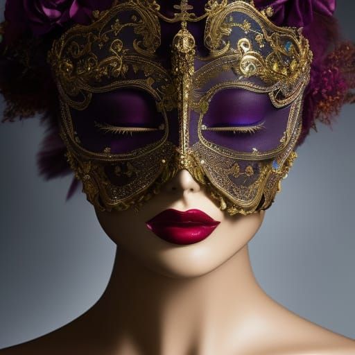 Masquerade Ball with Glowing Masks in Fantasy Art