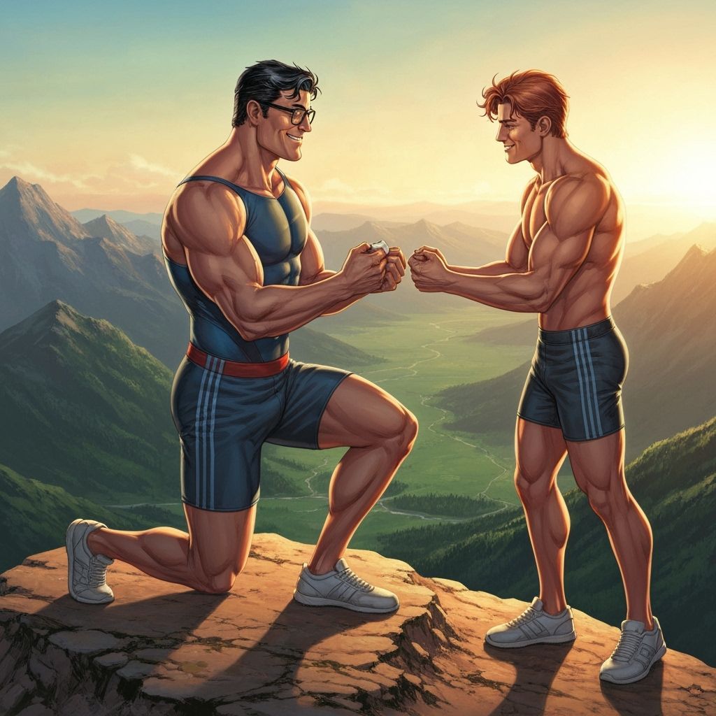 Muscular Clark Kent Proposes To Jimmy Olsen On Mountain Peak