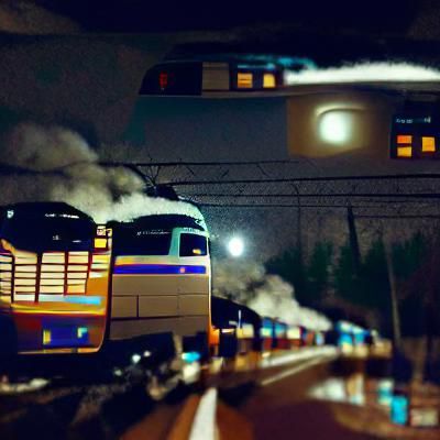 Night Train Speeding Through the Darkness