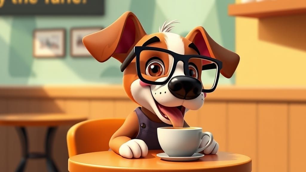 A Dog Drinking Coffee #2