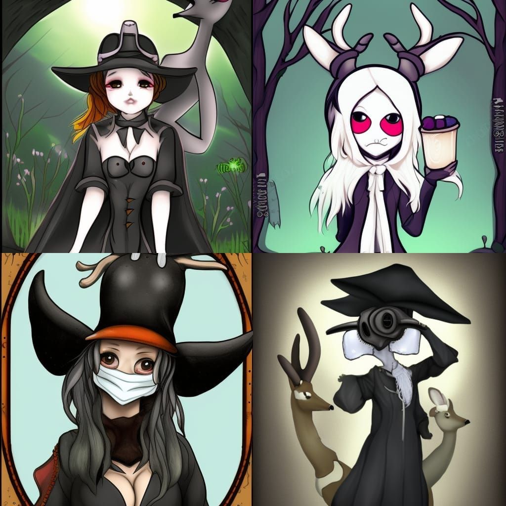 Kawaii plague doctor deer girl
