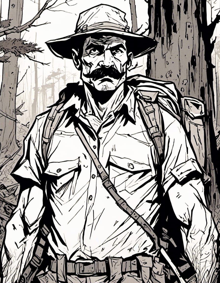 Zombie Apocalypse Survivor: Pen and Ink Drawing