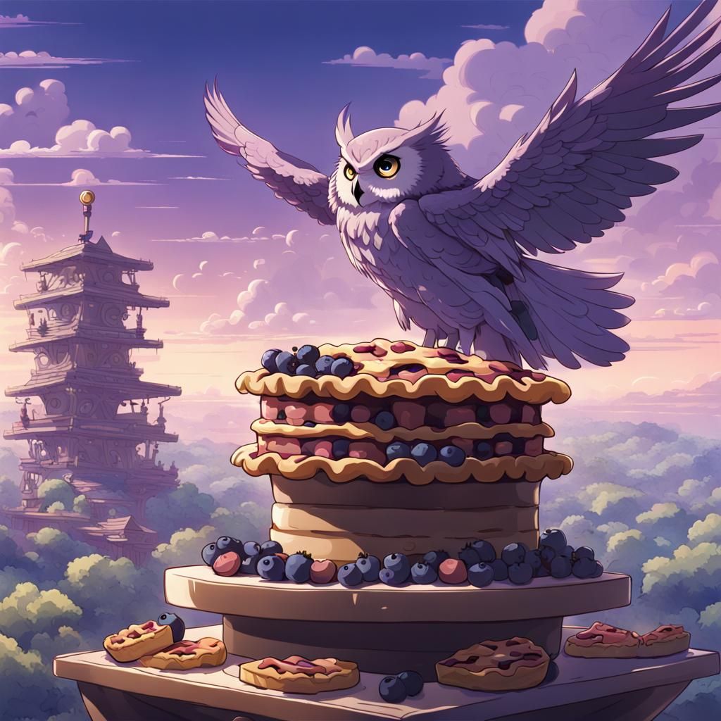 Purple Owl Launches Blueberry Pies, Anime Style