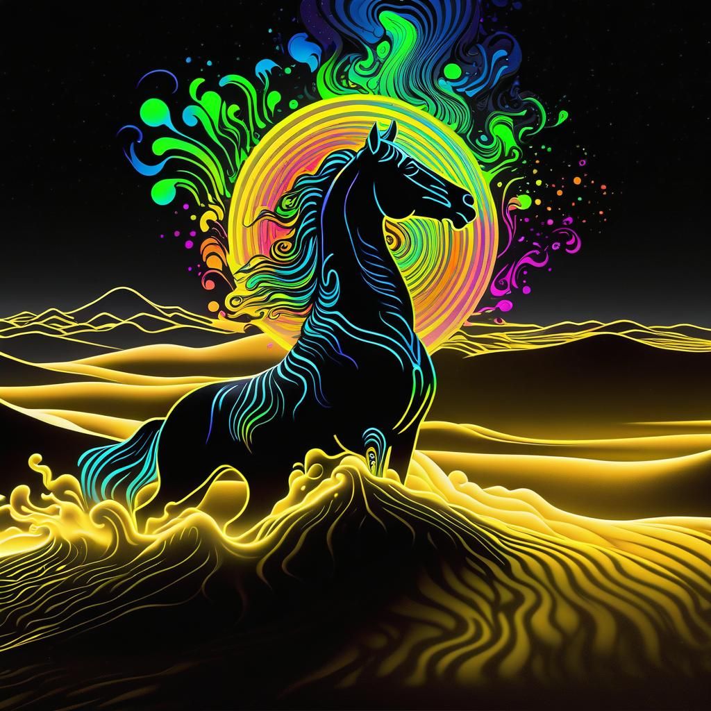 Psychedelic Black Light Art in Neon Colors