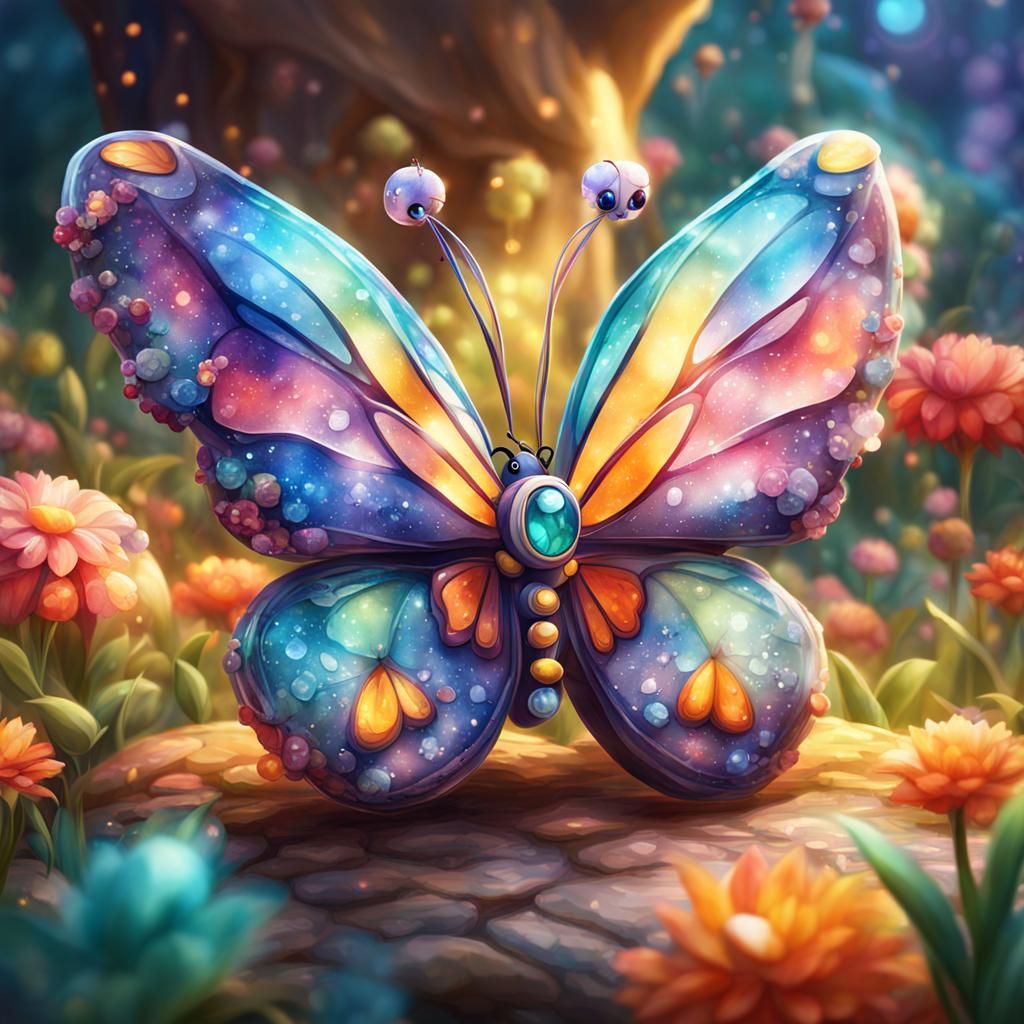 An adorable crystal butterfly in DreamWorks Animation Wonder...