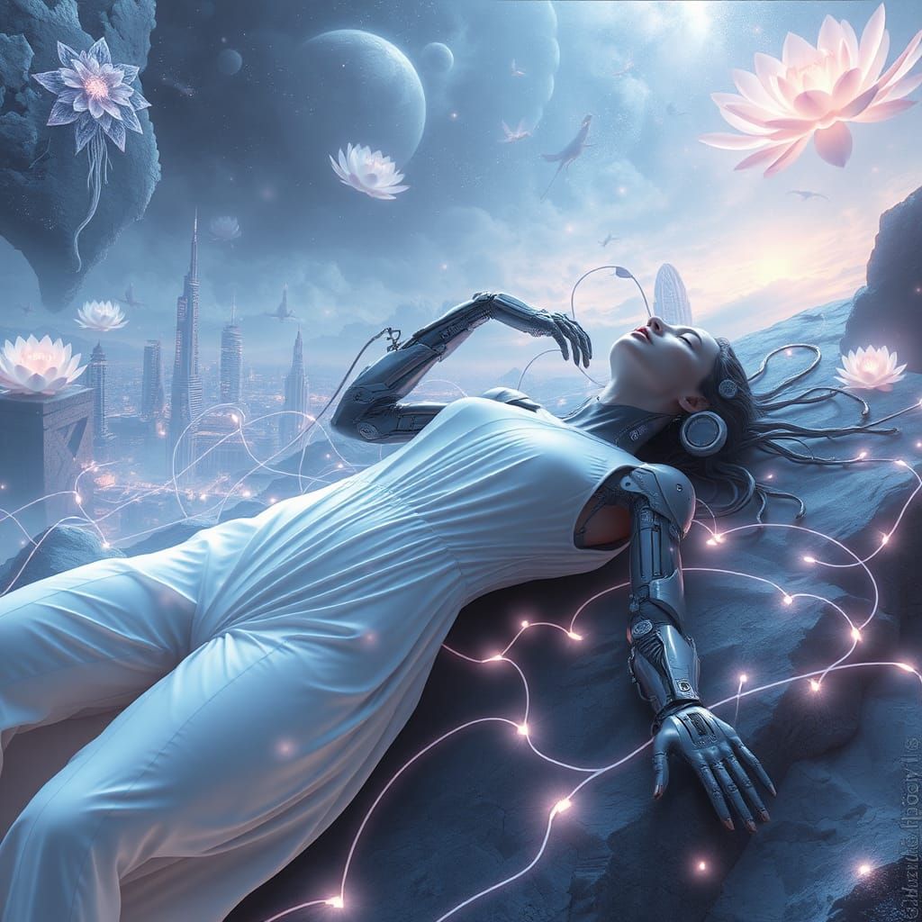 Cyborg Dreamscape in Cyberpunk Style