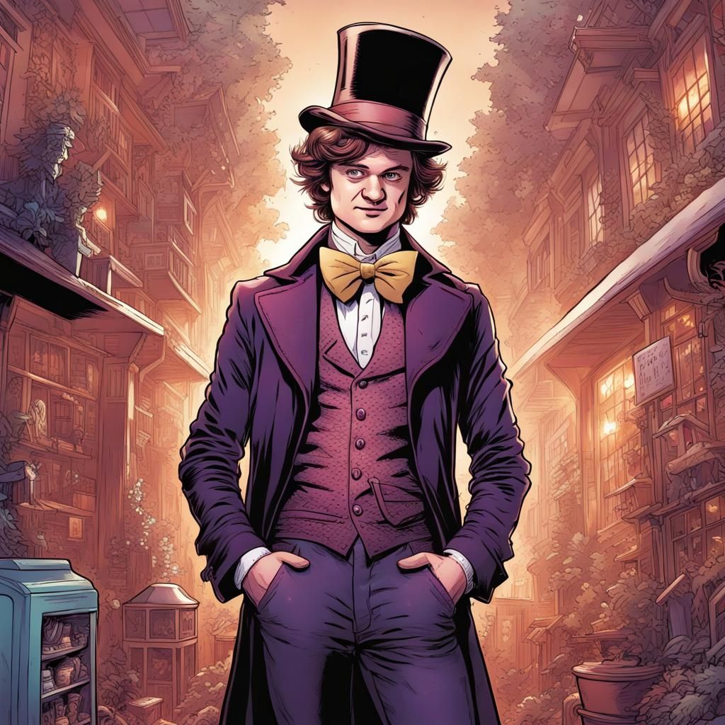 Joe Keery as Willy Wonka in Comic Book Art
