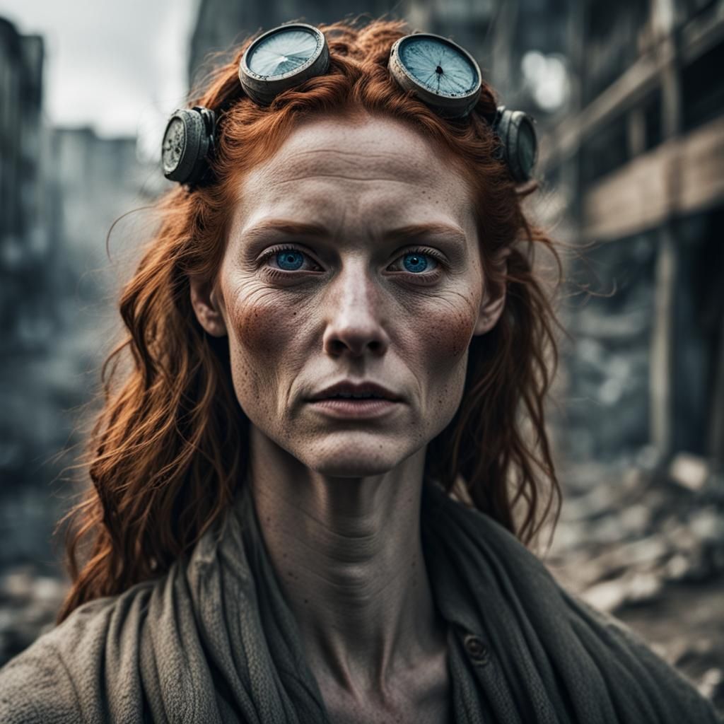 Apocalyptic Survivor Portrait in Ambient Light