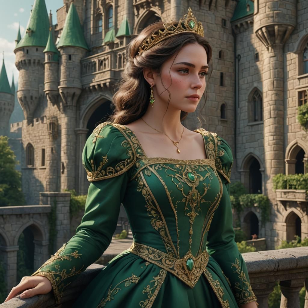 Royal Princess on Balcony: Fantasy Concept Art