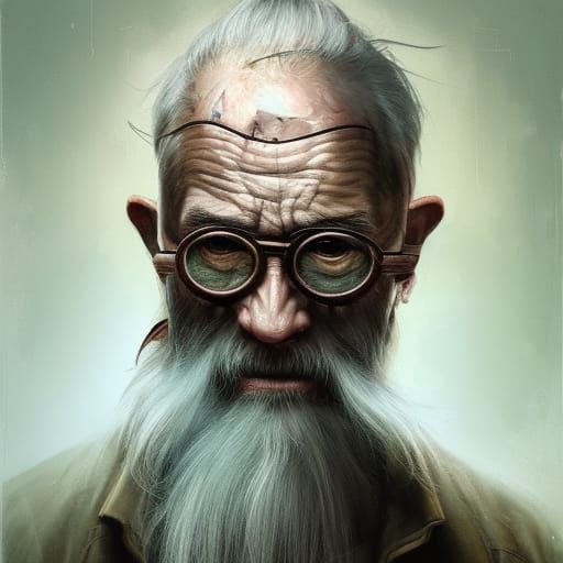 Detailed Portrait of Scarred Man with Eyepatch