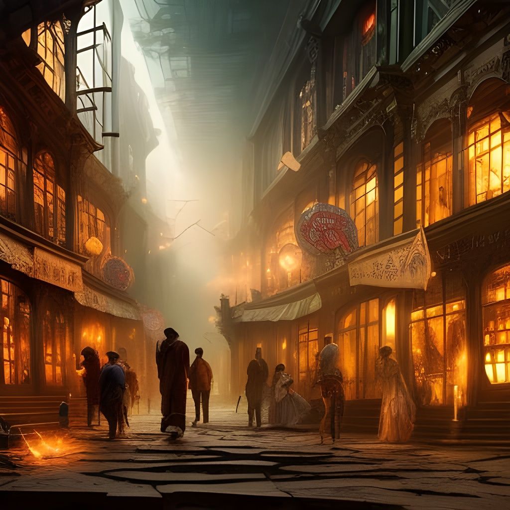 Detailed Magic Shop Interior: Photorealistic Digital Art