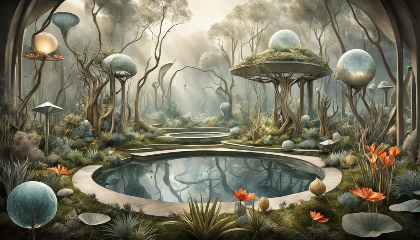 Serene Garden in Photorealistic Style