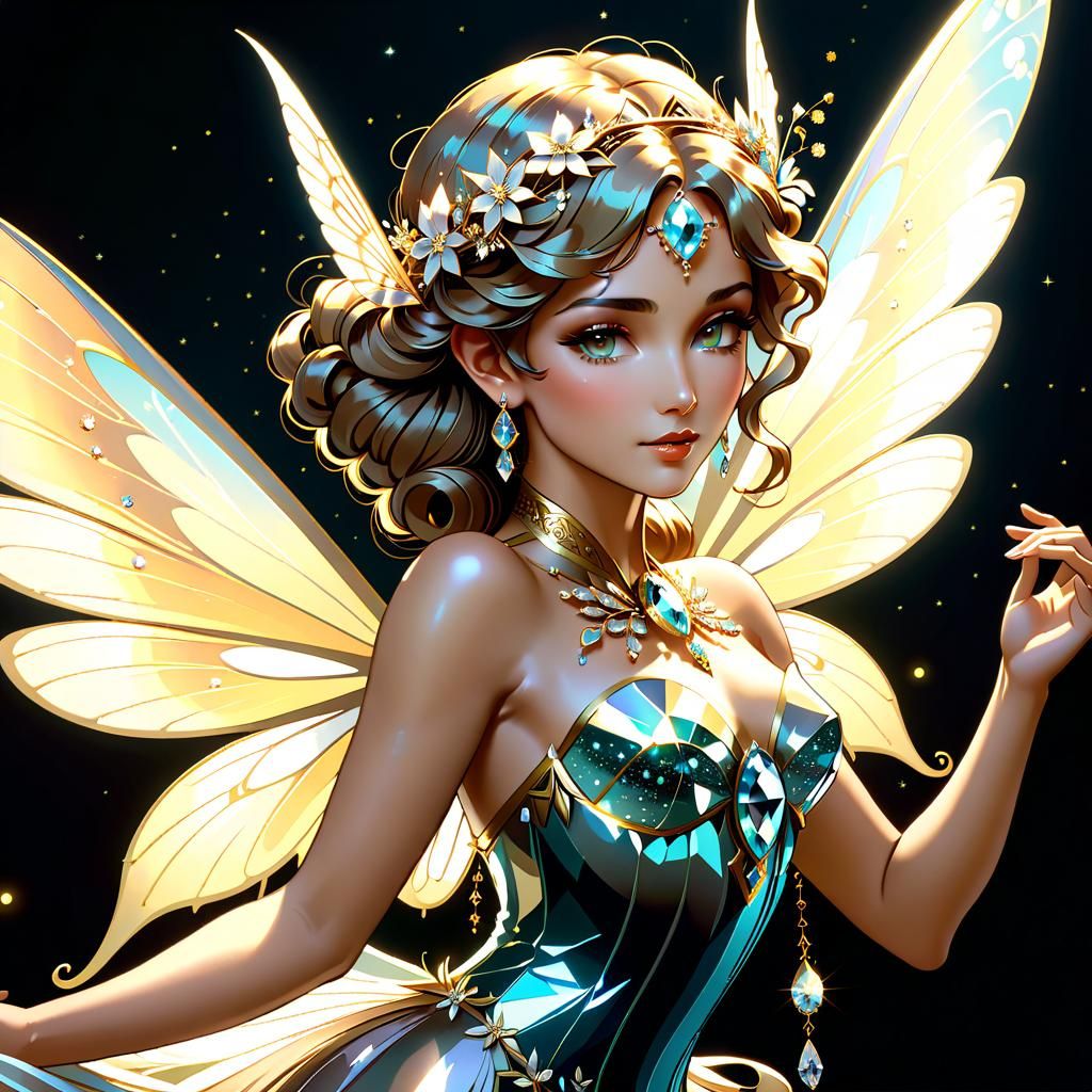 Diamond Fairy in Art Nouveau Style