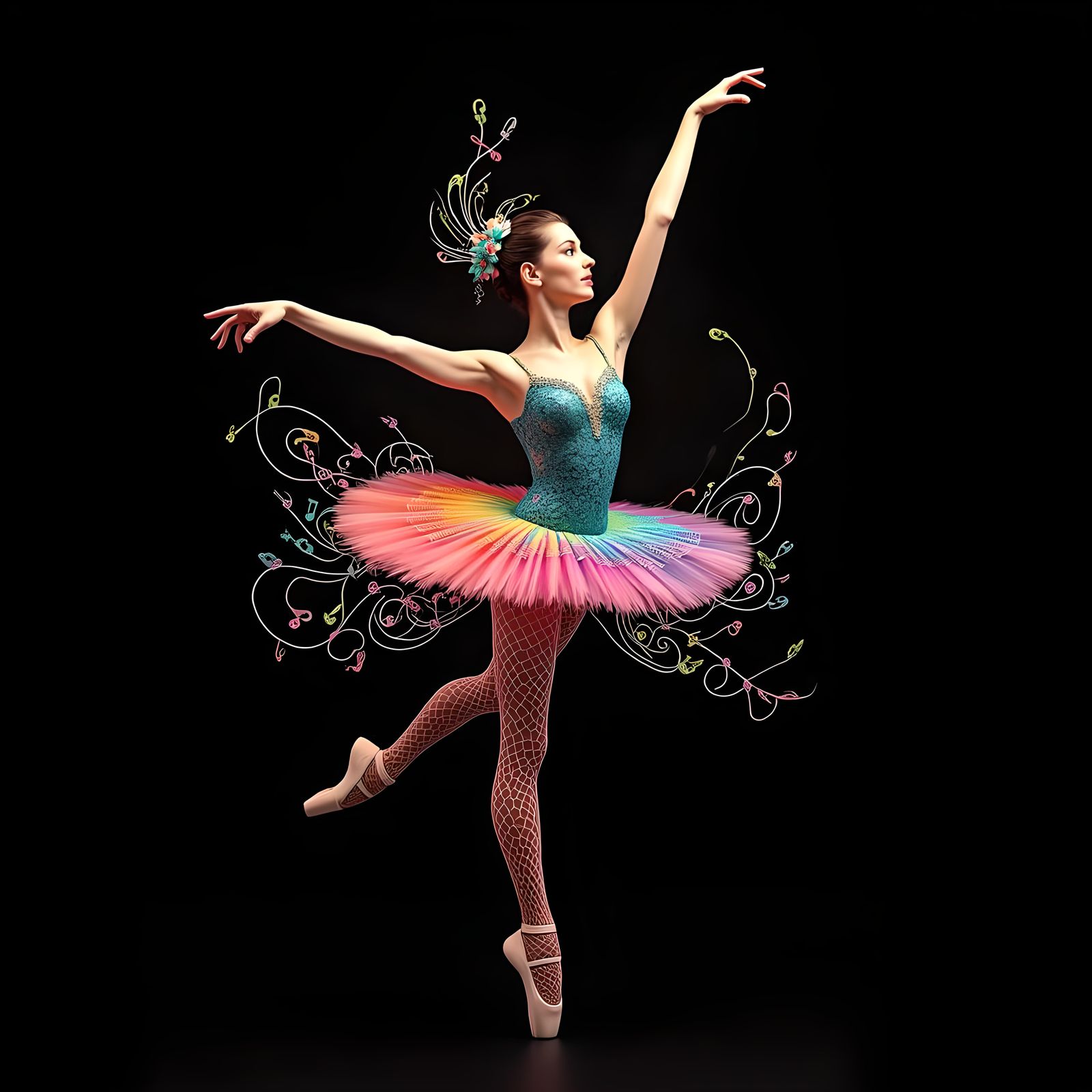 Ballet Dancer in Harmony with Music