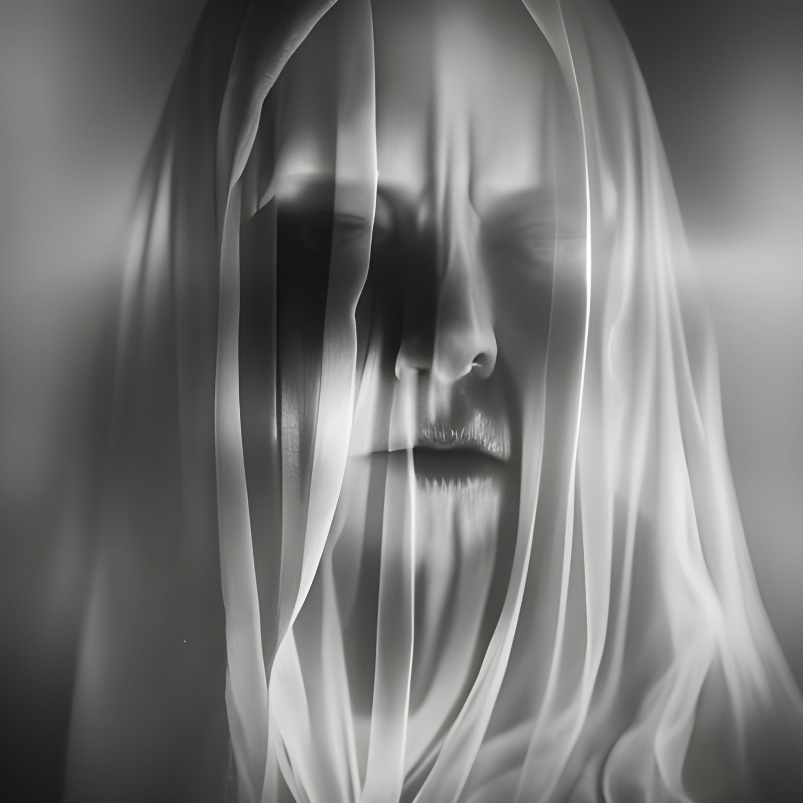 Ethereal Ghost Portrait in Deep Color