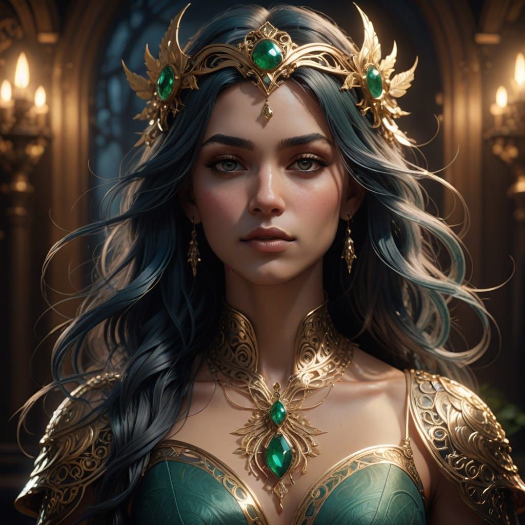 Mystical Jókai Mór Pertré in Opulent Fantasy Portrait