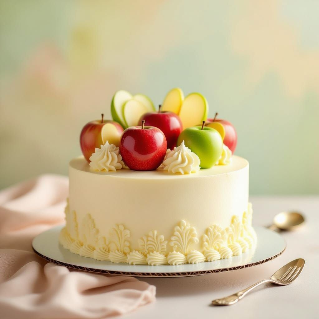 Vibrant Apple Lime Gateaux with Sugar Decorations
