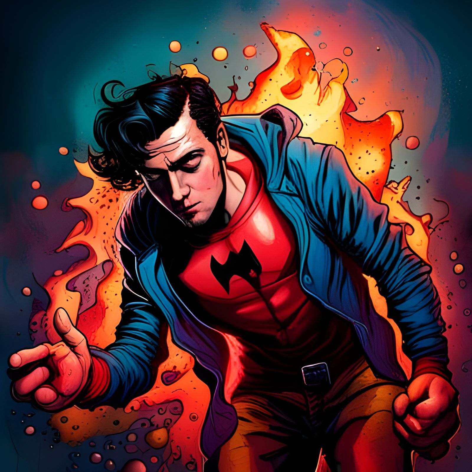 EmpathyMan Comic Book Cover in Graffiti Art Style