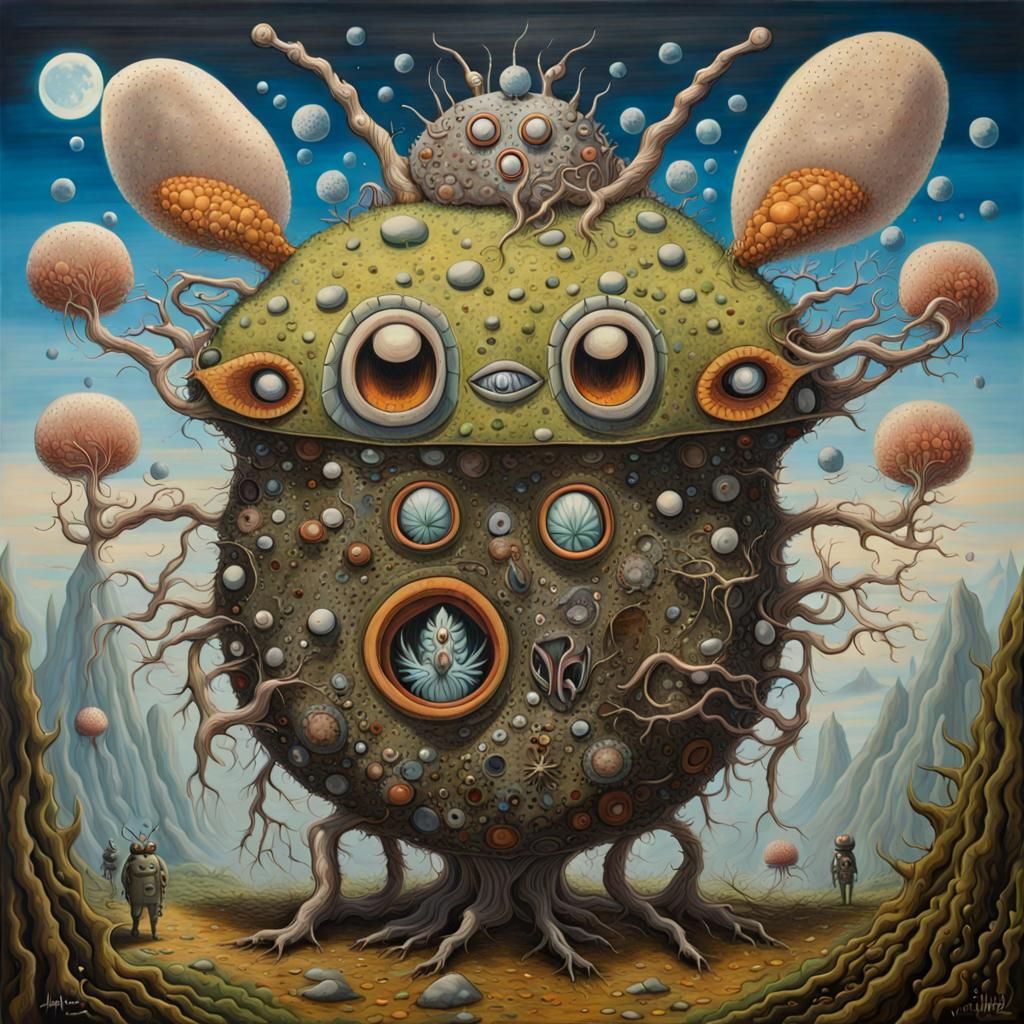 Dendrofungal Insectoid Totoro in Surreal Sci-Fi Style