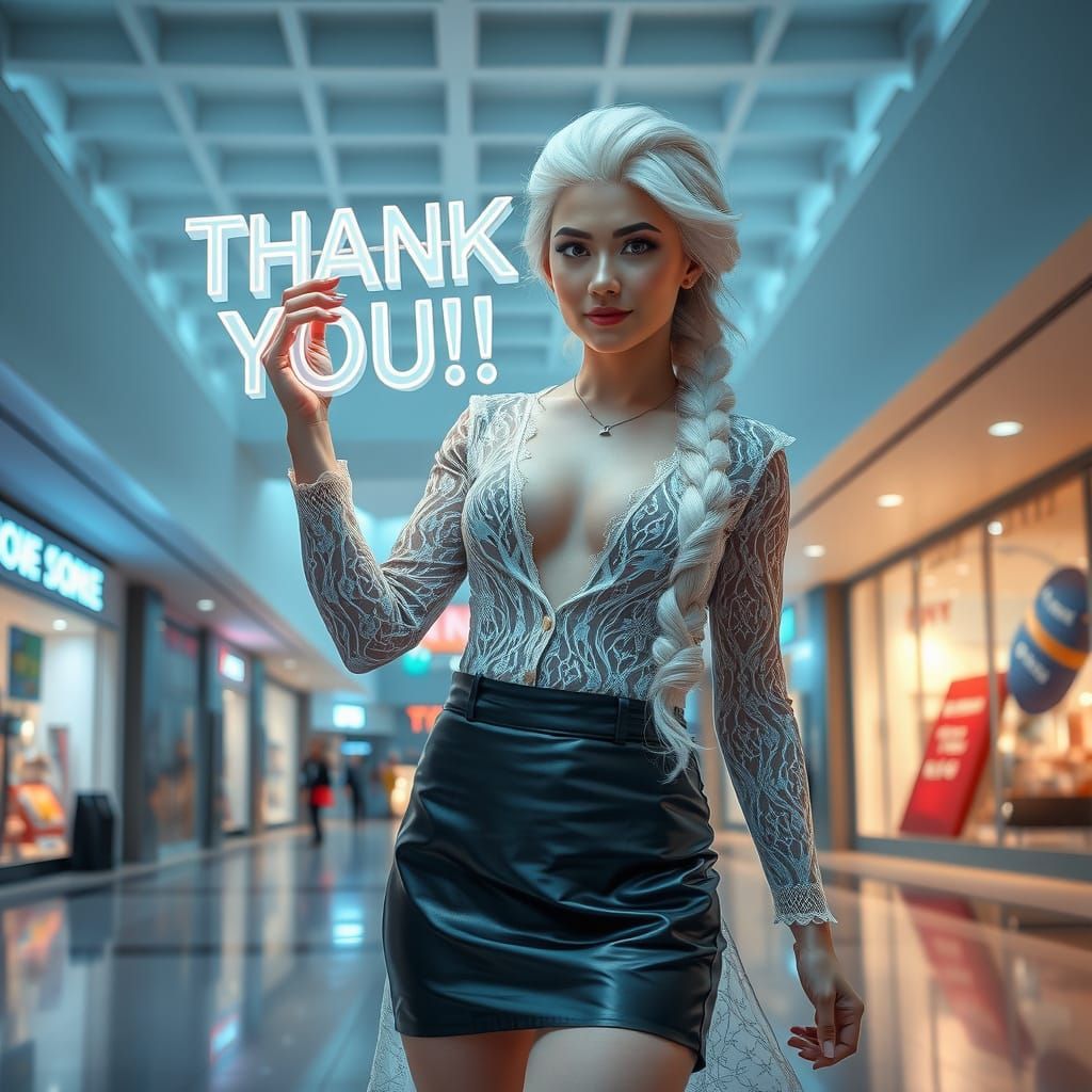 Elsa from frozen with a sign